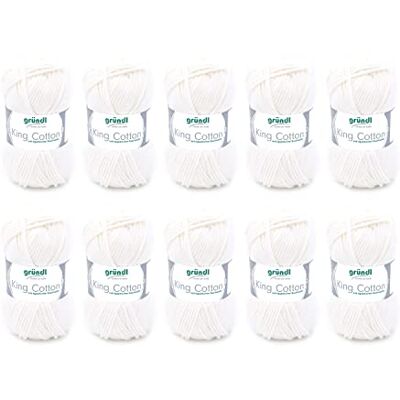 Gründl King Cotton dikke wol om te breien haakgaren zacht en huidvriendelijk 55% polyacryl, 45% katoen 10 bollen 50 g / 78 m naalddikte 6-7 crème Gründl King Cotton dikke wol om te breien haakgaren zacht en huidvriendelijk 55% polyacryl, 45% katoen 10 bollen 50 g / 78 m naalddikte 6-7 crème