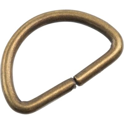AERZETIX Set van 12 halve maan "D" ringen lussen 15 mm accessoire voor tassenriemen knutselproject zakje decoratie metaal in antieke kleur AERZETIX Set van 12 halve maan "D" ringen lussen 15 mm accessoire voor tassenriemen knutselproject zakje decoratie metaal in antieke kleur