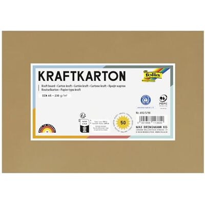 Folia Kraftpapier, 230 g/m², A5, 50 vellen, zwart Folia Kraftpapier, 230 g/m², A5, 50 vellen, zwart