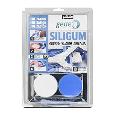 PEBEO Pébéo Gédéo Siligum 300 g – siliconen pasta speciaal voor het maken van vormen – siliconen vormpasta kleine afmetingen en platte decoraties – siliconen voor het vormen van zeer snelle grip – 300 g blauw PEBEO Pébéo Gédéo Siligum 300 g – siliconen pasta speciaal voor het maken van vormen – siliconen vormpasta kleine afmetingen en platte decoraties – siliconen voor het vormen van zeer snelle grip – 300 g blauw