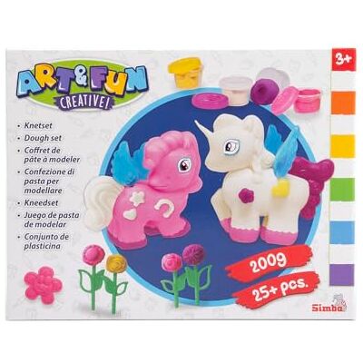 Simba Art and Fun 106326016 eenhoorn-boetseerkleiset 4 x 50 g klei 2 eenhoornvormen accessoires vanaf 3 jaar Simba Art and Fun 106326016 eenhoorn-boetseerkleiset 4 x 50 g klei 2 eenhoornvormen accessoires vanaf 3 jaar