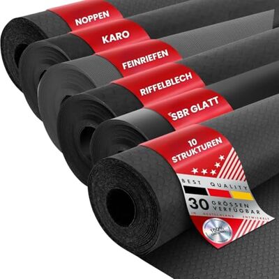 Floordirekt Rubberen matten per meter en tegels Antislip vloerbedekking met noppen Diverse motieven 300 cm x 125 cm x 1 cm Floordirekt Rubberen matten per meter en tegels Antislip vloerbedekking met noppen Diverse motieven 300 cm x 125 cm x 1 cm