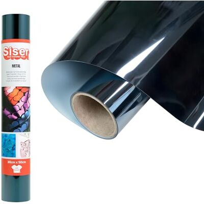 SISER Metal Silver Blue, 30 cm x 0,5 m, metallic thermotransfer-vinyl om op te strijken voor het personaliseren van stoffen, kleding en accessoires, knutselen, gemakkelijk te snijden SISER Metal Silver Blue, 30 cm x 0,5 m, metallic thermotransfer-vinyl om op te strijken voor het personaliseren van stoffen, kleding en accessoires, knutselen, gemakkelijk te snijden