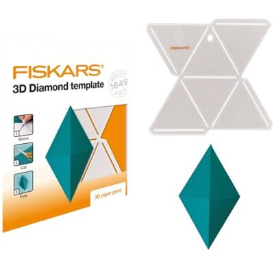 Fiskars 3D Jewel papier, diamantmodel, voor het maken van 3D-vormen, kunststof, wit, 1059567 Fiskars 3D Jewel papier, diamantmodel, voor het maken van 3D-vormen, kunststof, wit, 1059567