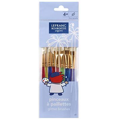 Lefranc Bourgeois Glitterkwast voor kinderen 8 stuks Lefranc Bourgeois Glitterkwast voor kinderen 8 stuks