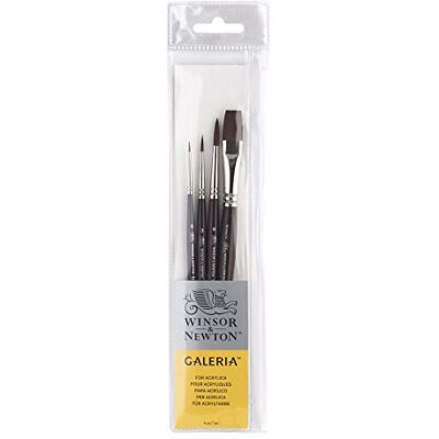 Winsor & Newton Galeria-kwast, kort, 4 stuks Winsor & Newton Galeria-kwast, kort, 4 stuks