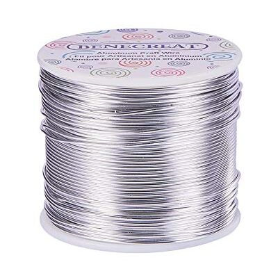 BENECREAT 2 mm / 1,2 mm / 1 mm geanodiseerd aluminiumdraad voor het maken van sieraden, handwerk, het maken van kralen, voor werken met bloemen, gekleurd aluminium handwerkdraad (1,2 mm, 116 meter, zilverkleurig) BENECREAT 2 mm / 1,2 mm / 1 mm geanodiseerd aluminiumdraad voor het maken van sieraden, handwerk, het maken van kralen, voor werken met bloemen, gekleurd aluminium handwerkdraad (1,2 mm, 116 meter, zilverkleurig)