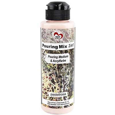 Ideen mit Herz Pouring Mix 2-in-1 Pouring Medium & Acrylverf 180 ml Geen mengen met vloeistof, medium of siliconenolie nodig (pastelroze) Ideen mit Herz Pouring Mix 2-in-1 Pouring Medium & Acrylverf 180 ml Geen mengen met vloeistof, medium of siliconenolie nodig (pastelroze)