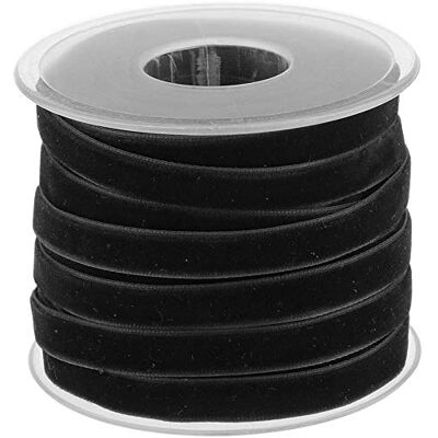 POFET Rol fluwelen lint voor knutselen en decoreren, 18 m x 10 mm, zwart POFET Rol fluwelen lint voor knutselen en decoreren, 18 m x 10 mm, zwart