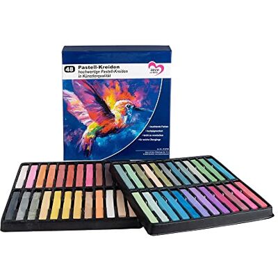 Ideen mit Herz Pastelkrijt, 48 hoogwaardige krijtjes in levendige kleuren, sterk gepigmenteerd studio, kunst, vrije tijd, schilderen, doe-het-zelf, doe-het-zelf Ideen mit Herz Pastelkrijt, 48 hoogwaardige krijtjes in levendige kleuren, sterk gepigmenteerd studio, kunst, vrije tijd, schilderen, doe-het-zelf, doe-het-zelf