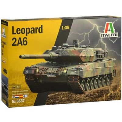 Italeri 6567S 1:35 Leopard 2A6 bouwpakket, modelbouw, knutselen, hobby, collage, kunststof bouwset, gedetailleerd, ongelakt Italeri 6567S 1:35 Leopard 2A6 bouwpakket, modelbouw, knutselen, hobby, collage, kunststof bouwset, gedetailleerd, ongelakt