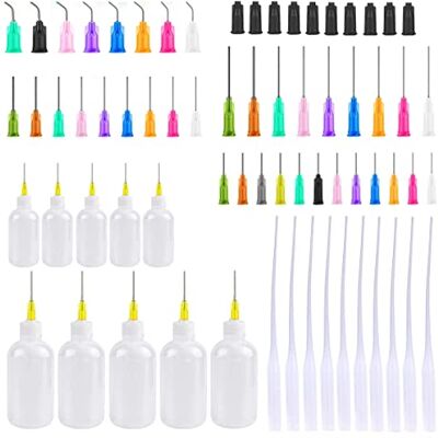 SKYPRO 69 x 30/50 ml applicatorflessen met precisie-opzetstukken, applicatorflessen voor vloeistoffen, lijmolie, acrylverf, 10 spuitdoppen, 10 lijmsproeiers en 39 naalden SKYPRO 69 x 30/50 ml applicatorflessen met precisie-opzetstukken, applicatorflessen voor vloeistoffen, lijmolie, acrylverf, 10 spuitdoppen, 10 lijmsproeiers en 39 naalden