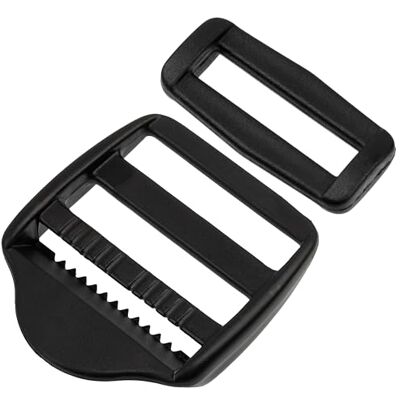 AERZETIX Set van 10 zelfborgende verstelbare gespen + 10 rechthoekige ringen riemdoorvoer 30 mm kunststof zwart voor textielcreaties AERZETIX Set van 10 zelfborgende verstelbare gespen + 10 rechthoekige ringen riemdoorvoer 30 mm kunststof zwart voor textielcreaties