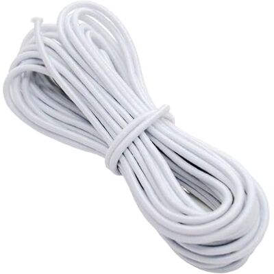 The Bead Shop Elastisch koord/zwarte en witte elastische ronde hoed, handwerk, sieraden, maskers, feesthoeden (wit elastiek, 2 mm 5 meter) The Bead Shop Elastisch koord/zwarte en witte elastische ronde hoed, handwerk, sieraden, maskers, feesthoeden (wit elastiek, 2 mm 5 meter)