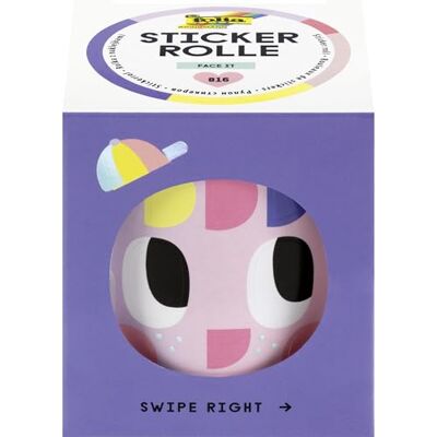 Folia 27106 Rol Face It 816 stickers, 4 m lang, met verschillende stickermotieven, papier, meerkleurig Folia 27106 Rol Face It 816 stickers, 4 m lang, met verschillende stickermotieven, papier, meerkleurig