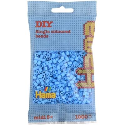 Hama 1000 stuks midi-parels, pastelblauw Hama 1000 stuks midi-parels, pastelblauw