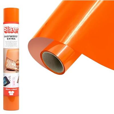 SISER EasyWeed Extra Orange, 30 x 0,5 m, thermotransfer-vinyl voor het personaliseren van nylon, leer, behandelde stoffen SISER EasyWeed Extra Orange, 30 x 0,5 m, thermotransfer-vinyl voor het personaliseren van nylon, leer, behandelde stoffen