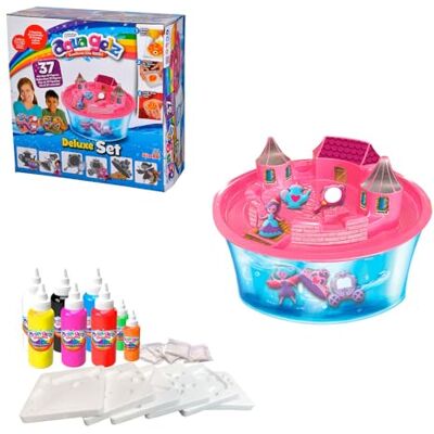 Simba Aqua Gelz Deluxe 106322496 Aqua Gelz Deluxe prinsessen kasteel creatieve knutselset met 8 flessen kleurgel, 6 vormen, 5 wateradditieven, kom met slot, stickers, Simba Aqua Gelz Deluxe 106322496 Aqua Gelz Deluxe prinsessen kasteel creatieve knutselset met 8 flessen kleurgel, 6 vormen, 5 wateradditieven, kom met slot, stickers,