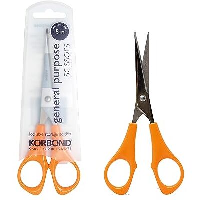 KORBOND Multifunctionele schaar voor rechts- en linkshandigen, roestvrij staal, geel, 13 cm KORBOND Multifunctionele schaar voor rechts- en linkshandigen, roestvrij staal, geel, 13 cm