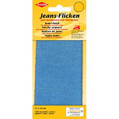 Kleiber + Co.GmbH 2 stuks denim patches polyester blauw 15 x 17 cm Kleiber + Co.GmbH 2 stuks denim patches polyester blauw 15 x 17 cm