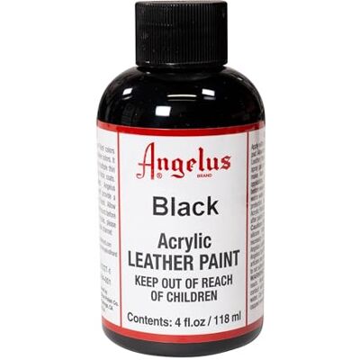 Angelus Acrylverf voor leer voor schoenen, sneakers, leer, canvas, meubels en meer, 118,3 ml, zwart Angelus Acrylverf voor leer voor schoenen, sneakers, leer, canvas, meubels en meer, 118,3 ml, zwart