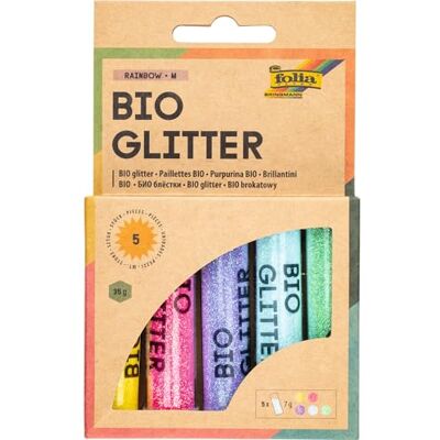 Folia 57812 Rainbow M Bio glitter mix 5 tubes 7 g organische glitter 5 verschillende kleuren om te versieren en te versieren Folia 57812 Rainbow M Bio glitter mix 5 tubes 7 g organische glitter 5 verschillende kleuren om te versieren en te versieren