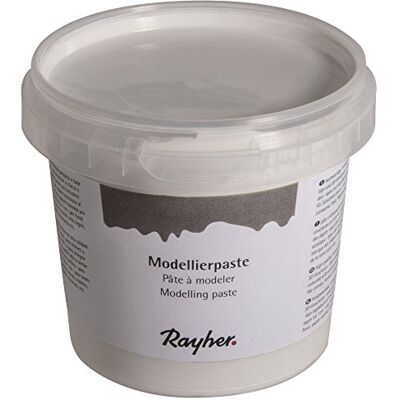 Rayher Witte boetseerklei op waterbasis, doos van 500 g, structuurpasta, aanbrengen met spatel voor reliëfstructuren 38932000 Rayher Witte boetseerklei op waterbasis, doos van 500 g, structuurpasta, aanbrengen met spatel voor reliëfstructuren 38932000