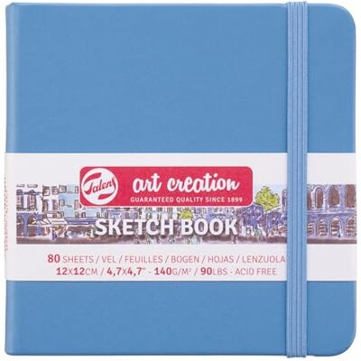 ART Sketchbook Blauw 12 x 12 cm 140 g 80 vellen Gebonden zakboek, 140 g/m² papier, zuurvrij crèmewit papier, bladwijzer lint en elastische sluiting ART Sketchbook Blauw 12 x 12 cm 140 g 80 vellen Gebonden zakboek, 140 g/m² papier, zuurvrij crèmewit papier, bladwijzer lint en elastische sluiting