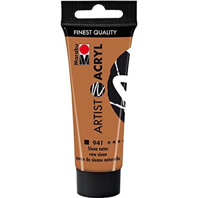 Marabu 12200055941 Artist Acryl Siena Natur 941, 22 ml, fijne acrylverf in kunstenaarskwaliteit, op waterbasis, pasteuze consistentie, sterk gepigmenteerd, zeer goede glans en dekking Marabu 12200055941 Artist Acryl Siena Natur 941, 22 ml, fijne acrylverf in kunstenaarskwaliteit, op waterbasis, pasteuze consistentie, sterk gepigmenteerd, zeer goede glans en dekking
