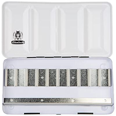 Schmincke Horadam Aquarel lege doos, zwarte metalen doos met mengpalet, voor individueel gebruik, Meerkleurig, Voor tubes van 10 x 15 ml Schmincke Horadam Aquarel lege doos, zwarte metalen doos met mengpalet, voor individueel gebruik, Meerkleurig, Voor tubes van 10 x 15 ml