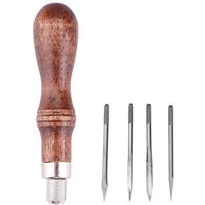 Zerodis 4 In 1 Lederen Naaien Punch Houten Handvat Lederwerk Naaien Punch DIY Lederwerk Gat Punch Tool Voor Leer Handnaaien Zerodis 4 In 1 Lederen Naaien Punch Houten Handvat Lederwerk Naaien Punch DIY Lederwerk Gat Punch Tool Voor Leer Handnaaien