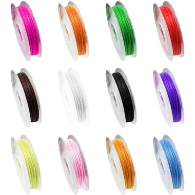 NyxSeat 12 rollen elastisch koord, zacht en testbestendig, geschikt voor knutselen, armbanden, sieraden (0,6 mm x 10 m, 12 kleuren) NyxSeat 12 rollen elastisch koord, zacht en testbestendig, geschikt voor knutselen, armbanden, sieraden (0,6 mm x 10 m, 12 kleuren)