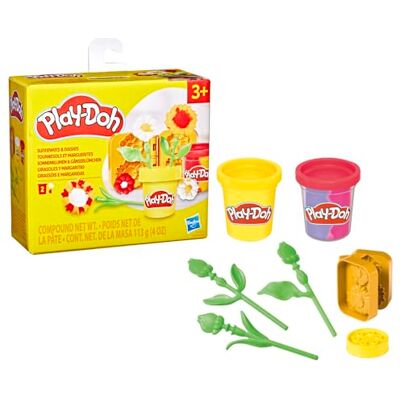 Play-Doh Zonnebloemen en madeliefjes, plasticine doos, knutselen Play-Doh Zonnebloemen en madeliefjes, plasticine doos, knutselen