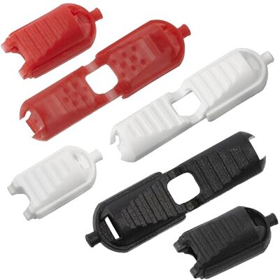AERZETIX 24 stuks 17 mm opvouwbare koorduiteinden voor touwveters kleur wit zwart rood van kunststof naaiprojecten creatieve hobby AERZETIX 24 stuks 17 mm opvouwbare koorduiteinden voor touwveters kleur wit zwart rood van kunststof naaiprojecten creatieve hobby