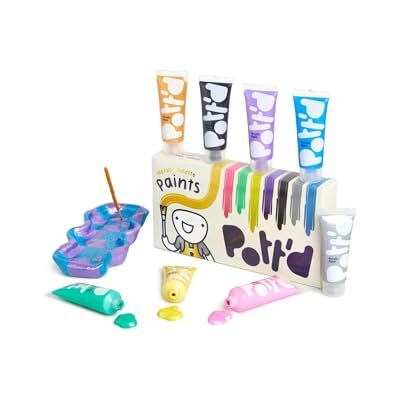 Pott'd Premium Acryl Pottery Paints for Adults, schilderset, schilderset voor aardewerk met luchtgedroogde klei Pott'd Premium Acryl Pottery Paints for Adults, schilderset, schilderset voor aardewerk met luchtgedroogde klei