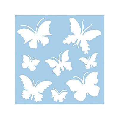 Rayher Sjabloon "Vlinders" 30 x 30 cm, 8 motieven ca. 5,5-12 cm, wandsjabloon van kunststof, flexibel, vormvast, transparant Rayher Sjabloon "Vlinders" 30 x 30 cm, 8 motieven ca. 5,5-12 cm, wandsjabloon van kunststof, flexibel, vormvast, transparant