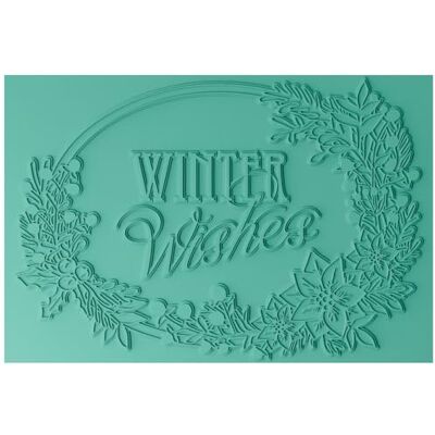 Sizzix Jen Long Embossing-map, 3D-patroon, gestructureerd, opschrift Winter Wishes Sizzix Jen Long Embossing-map, 3D-patroon, gestructureerd, opschrift Winter Wishes