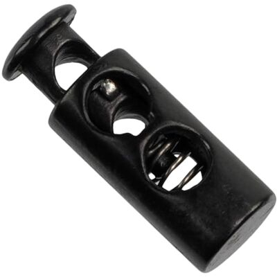 AERZETIX 10 stuks cilindrische koordstoppers met 2 veergaten kabelstop 4.5 mm opening metaal kleur zwart AERZETIX 10 stuks cilindrische koordstoppers met 2 veergaten kabelstop 4.5 mm opening metaal kleur zwart