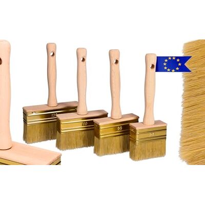 ToolSpace 4-delige lakkwastenset 70/90/110/130 mm rechthoekige borstel lichte borstelharen, houten handvat verfkwast voor meubels, muur, terras, glazuur of lakken ToolSpace 4-delige lakkwastenset 70/90/110/130 mm rechthoekige borstel lichte borstelharen, houten handvat verfkwast voor meubels, muur, terras, glazuur of lakken