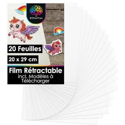 OfficeTree 20 x kunststof vellen, gek, transparant, 20 x 29 cm, gek papier met sjablonen om te downloaden, magisch papier voor sleutelhanger, gekke kunststof, bedrukbaar OfficeTree 20 x kunststof vellen, gek, transparant, 20 x 29 cm, gek papier met sjablonen om te downloaden, magisch papier voor sleutelhanger, gekke kunststof, bedrukbaar
