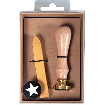 Rayher 29223616 zegelset ster, 2,5 cm diameter, 1 stempel, 1 zegelwas 12 g, zegelstempel met zegelwas Rayher 29223616 zegelset ster, 2,5 cm diameter, 1 stempel, 1 zegelwas 12 g, zegelstempel met zegelwas
