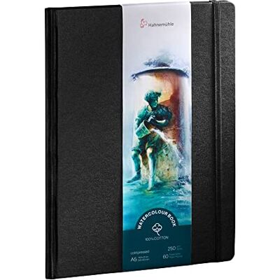 Hahnemühle Photo Watercolour Book 100% katoen, 250 g/m², mat, oppervlak gelijmd, 30 vellen/60 pagina's, aquarelboek (A5 staand formaat) Hahnemühle Photo Watercolour Book 100% katoen, 250 g/m², mat, oppervlak gelijmd, 30 vellen/60 pagina's, aquarelboek (A5 staand formaat)