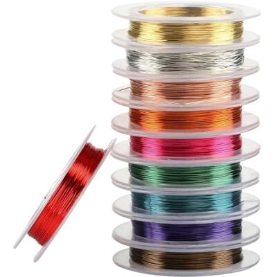 Naler 10 stuks sieraden, handwerk, bloemen, kleur, handwerk, koperdraad, gemengde kleur, 0,3 mm x 10 m, doe-het-zelf sieraden maken Naler 10 stuks sieraden, handwerk, bloemen, kleur, handwerk, koperdraad, gemengde kleur, 0,3 mm x 10 m, doe-het-zelf sieraden maken