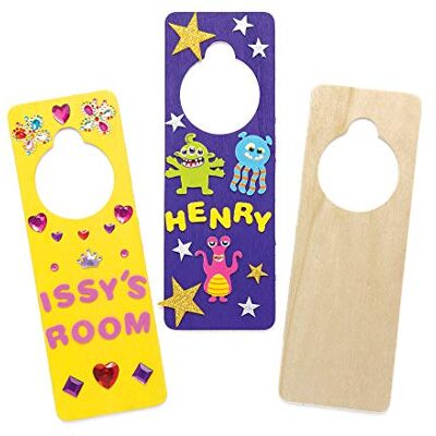 Baker Ross Set van 6 houten deurposters om te versieren E827 Baker Ross Set van 6 houten deurposters om te versieren E827