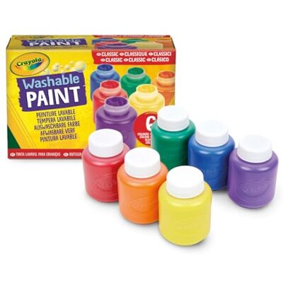 CRAYOLA Wasbare gouaches voor kinderen, 6 klassieke kleuren, voor school en knutselen, 54-1204 CRAYOLA Wasbare gouaches voor kinderen, 6 klassieke kleuren, voor school en knutselen, 54-1204