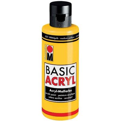 Marabu Basic acryl middengeel 021 80 ml Marabu Basic acryl middengeel 021 80 ml