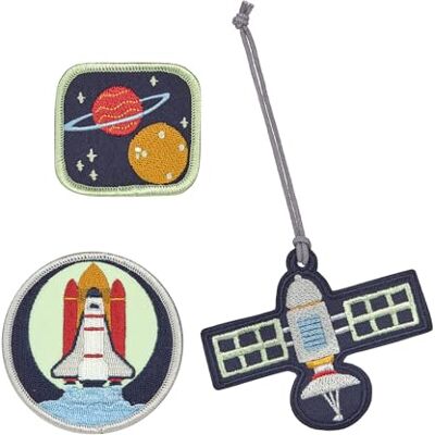 Lässig 3 stuks patches en hangers met drukknop, ruimtes, één maat, modern Lässig 3 stuks patches en hangers met drukknop, ruimtes, één maat, modern