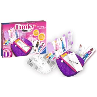Ravensburger Looky Studio Lichtgevende tekentafel voor kinderen, modetekening, creatieve stylistset, 500 combinaties, creatieve activiteit vanaf 6 jaar, Franse versie Ravensburger Looky Studio Lichtgevende tekentafel voor kinderen, modetekening, creatieve stylistset, 500 combinaties, creatieve activiteit vanaf 6 jaar, Franse versie