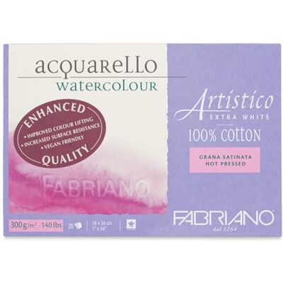 Honsell Fabriano Artistico Aquarelblok, 7 x 10 cm, wit Honsell Fabriano Artistico Aquarelblok, 7 x 10 cm, wit