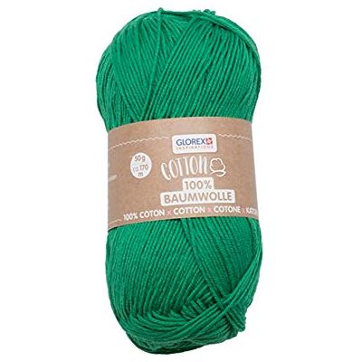 GLOREX 5 1004 12, 100% katoen, veelzijdig voor breien, haken en knutselen, zeer goede kwaliteit, zacht en wasbaar, 50 g, ca. 170 m, groen GLOREX 5 1004 12, 100% katoen, veelzijdig voor breien, haken en knutselen, zeer goede kwaliteit, zacht en wasbaar, 50 g, ca. 170 m, groen